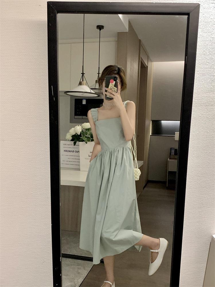 French Suspension Dress Women's Summer 2025 New Slimming Back Temperament A-Character Skirt
