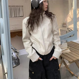 Vintage Short Leather Coat Woman 2025 Autumn New Design Small Leather Jacket Locomotive Suit Woman