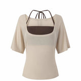 Korean Gray High-End Feeling Loose Thin Short-Sleeved T-Shirts In Summer Pure Desire Design Small Small Top