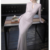 [Porcelain Flower] New Chinese Retro Buckle Cheongsam Dress With Soft Knitted Cardigan Dress
