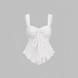 French Sweet Hottie Sexy Lace Sling Vest Women Summer New Design Bow Repair Slim Top