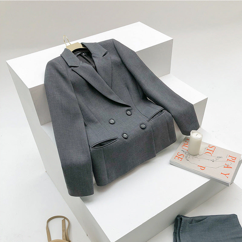 Spring And Autumn New Professional Suit Suit Female Gray High-End Style Suit Suit Popular Temperament Goddess Uniform