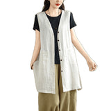 Real Shooting 2026 Summer New Fashion Cotton Long-Term Horse Clip Women Single Deductible Age Reduction Vest