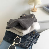 KANING Korean Round-Neck Solid Color Knitted Vest Women Stacked In Autumn And Winter New Single Buckle Loose Outer Sweater