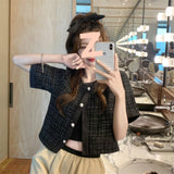 Summer Dress 2025 New Design Sense Niche Chic T Jack Top Female Trendy Fragrant Style Black Short Coat