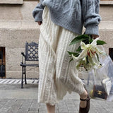 Mid-Terminary 2025 Autumn And Winter New Tight Waist Plus Velvet Lace Mid-Long Dress Female Thin And Niche Fairy A Skirt