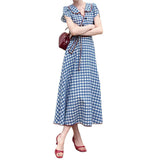 Vintage Sleeveless Lattice Dress Women 2026 New Summer Waist Thin French Dress