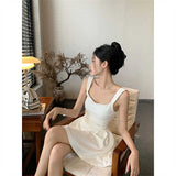 French Temperament Hepburn White Sling Dress Women's New Summer Design Sense Thin A Word Short Skirt