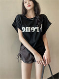 Ins Pure Desire 2026 New Summer Net Red Shoulder Short-Sleeved T-Shirt Loose Women's Tops Appear Thin Bottom Women's T-Shirt