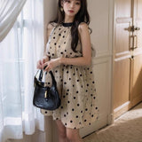 Ocean Wave Hit The Color Hanging Neck Dress Girl Small Summer Loose Waist Umbrella Skirt Shoulder Skirt