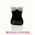 Design-Sensitive Splicing Sling Dress Women's New Summer Body-Repair Shoulder Strap Adjustable And Slightly Through The Left Over-Pack Short Skirt
