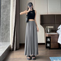 Grey Half-Dress Women's Summer New Tight Waist Thin Swing A-Word Long Skirt