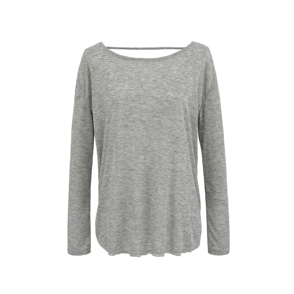 Twisting Back Sunscreen T-Shirts In The Long-Sleeved Autumn With A New T-Shirt Collar