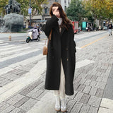 High-Grade Black Hair, The Coat Woman 2025 Autumn And Winter New Korean Version Of Loose Long Hepburn Style Temperament Coat Woman