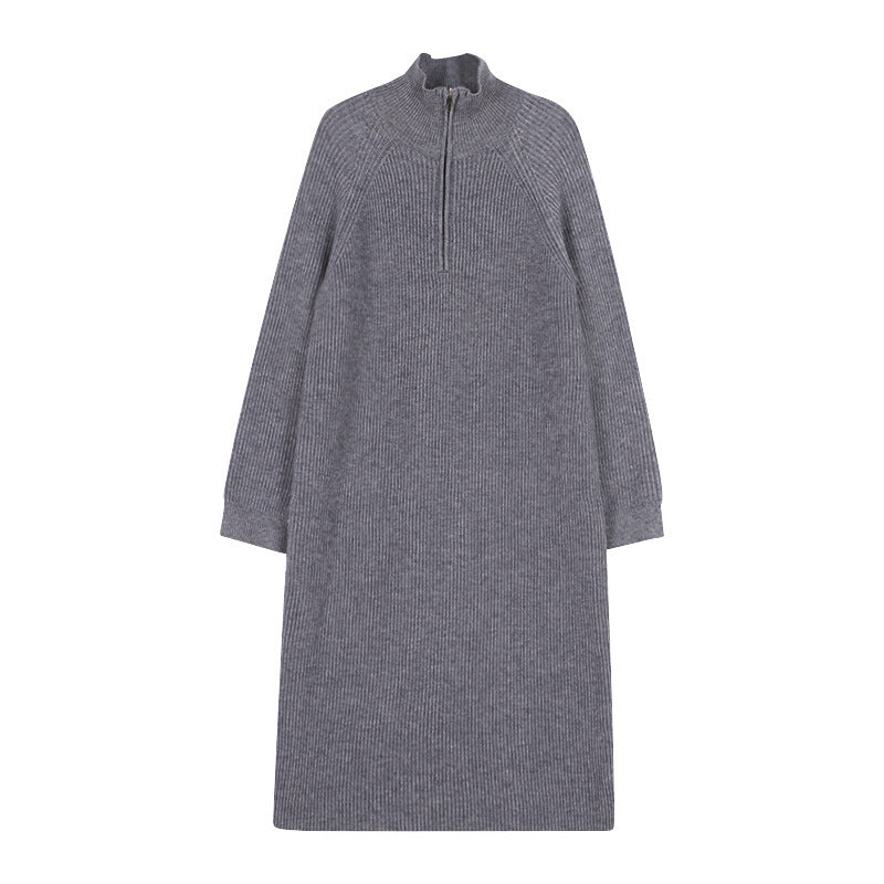 KANING Languid Over The Knee Long Laplging Loose Sweater Skirt In Autumn And Winter On The Bottom Of The Knitted Dress