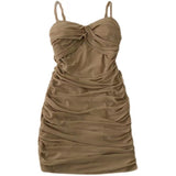 Micro Fat Mm Kinesi Cross Folded With Chest Cushion Dress Women Summer New Sexy Hot Girl Ass Short Skirt