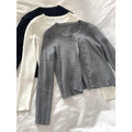 KANING Simple Solid Color Thin Knitted Cardigan Women 2026 Early Autumn New Design Sense Of The Slime Sweater