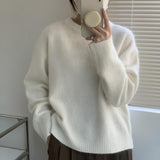 Grey Round-Neck Bottom Sweater Women 2025 Autumn And Winter New Korean Version Of Loose Lazy Wind Thick Knitted Shirt Tide