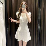 Chinese Style Improved Cheongsam Lace Buckle With The Flower Dress Girl Summer Solid Color Waist A Short Skirt