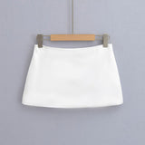 Spice Girls Summer Low-Chest Bag Hip Temperament Lady Commutes To Walk Half-Bright Skirts With A Short Skirt And A Set-Faced Skirt