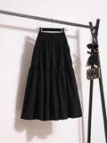 Casual Half-Dress Woman This Year's Popular Temperament Half-Body A-Dress Black Dress High-End Feeling Umbrella Skirt Summer