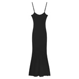 Lightly Familiar Wind Sister Tight Solid Color Sling Dress Women Autumn New Slimmed-Buty-Bum Fishtail Long Dress