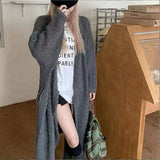 KANING Lazy Wind Long Knitted Cardigan 2026 Autumn New Korean Version Of The Design Sweater Jacket