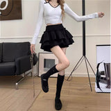 Women's Clothing 2025 New Summer Ballet Style High Waist Thin Design Sweet And Spicy Cake Ponmp Short Skirt