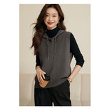 Vintage Classic Impression Atmosphere Soft Hooded Python Haoumi Six-Stuned Knitted Cardigan Girl Autumn