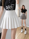 Four Seasons Short Dress Women's Hundredfolded Dress JK Uniform Skirt Fashion Half-Sleep (Long + Safety Pants + Zipper + Button)