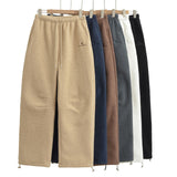 Autumn And Winter Thick Velvet Embroidery Banana Pants Casual Loose Straight Trousers Warm And Comfortable