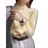 Kaning Plus Thick Bottom Knitted Shirt 2026 Autumn And Winter New One-Piece Collar With Half-High Collar Inside A Sweater