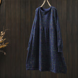 Medium-Long Crushed Flower Knitted Dress Women 2026 Autumn And Winter New Retro Cotton Silk Giant Good-Looking Early Autumn Sweater Skirt