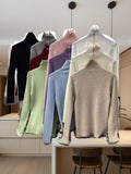 KANING Solid Color High-Collar Inside The Sweater Women 2026 Autumn And Winter New Soft-Creating Warm Bottom Knitted Shirt Women