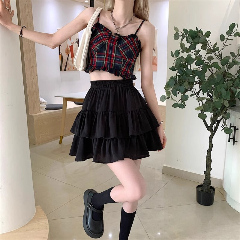 Princess Cake Skirt Summer New High-Waisted Thin Small Man Ponpon A Word Short Skirt