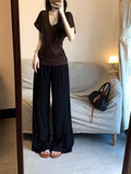 High-End Pure-Hearted Summer Hottie Style Korean Vintage Lazy V-Neck Short-Sleeved T-Shirt Women's Top Popular This Year