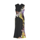 2026 Summer New Chinese Style Before And After Two Bumpy Color Printed Cheongsam Dress Women Retro Style Cheongsam Dress