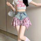 Stupliced Cowboy Half-Dress Woman 2026 New Age Reduction Of The Ocean, Fashionable High-Rise Thin A-Word Short Skirt Tide