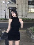 Summer Temperament Hottie Style Sexy Sleeveless Dress Female Design Slimming Bag-Butt Skirt Send Cuff Cover