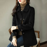 Spring New Women's Fashion Small Casual Slim Thin And High-End Feeling Cotton Wool Coat Tide