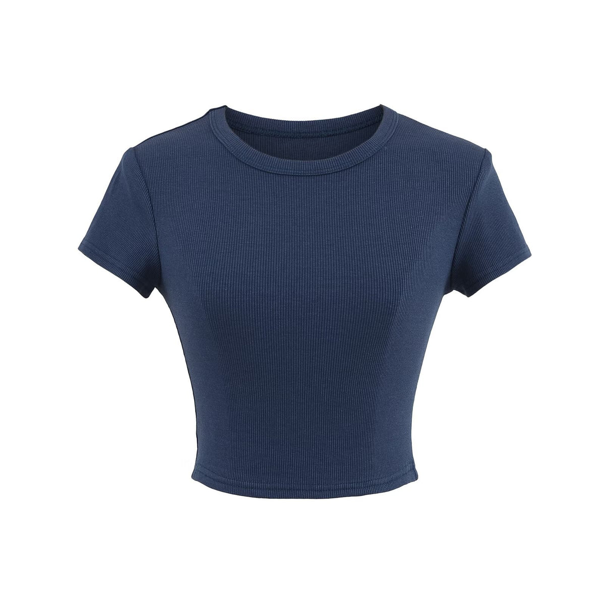 Basic Shoulder-Closing Short-Sleeved T-Shirt Women 2025 Summer Round Collar Solid Color T-Shirt Inside The Bottom Shirt Top