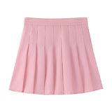 Safety Pants + Zipper + Button-Downed Skirt JK Uniform Korean Fashion Student Skirt Half Skirt Skirt