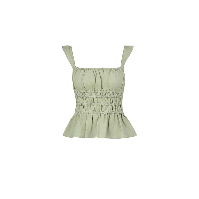 Solid Color Design Small Sling Vest Women's Summer Hottie Wind Repair Slimming Tops Thin Top