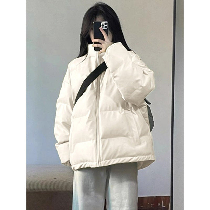 Solid Color Zipper Cotton Women's New Commuting Wind-Clamming Cotton To Keep Warm Small Cotton Jackets Thicker