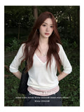 Middle-Sleeved T-Shirt Women's Two-Piece Summer Striped Sling Vest With Short-Sleeved Top