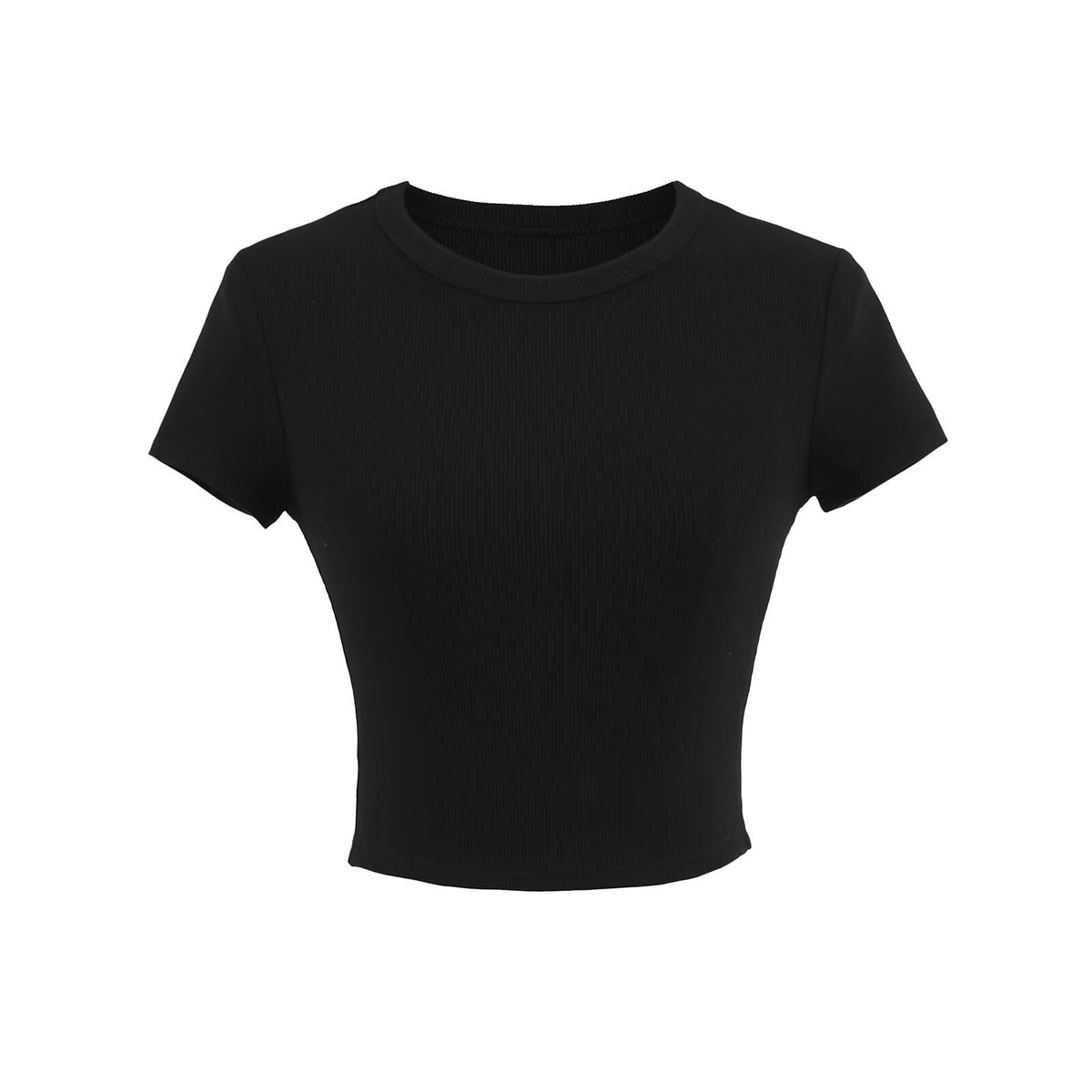 Basic Shoulder-Closing Short-Sleeved T-Shirt Women 2025 Summer Round Collar Solid Color T-Shirt Inside The Bottom Shirt Top