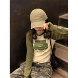 Fashion Babes Splicing Into Shoulder Long-Sleeved T-Shirts For Autumn And Winter Women's New Design Slimming Clothes