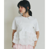 South Korea 2026 Summer New Niche Design Layer Mesh Spliced Under The Pendulum Loose Short-Sleeved Shirt 2 Colors