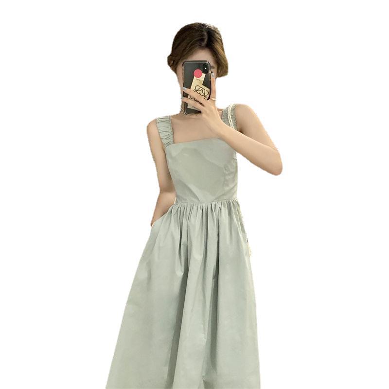 French Suspension Dress Women's Summer 2025 New Slimming Back Temperament A-Character Skirt
