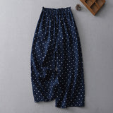 New Wave Dots Tight Waist Top Body Thin Set Casual Broad Legs Women Straight Trousers